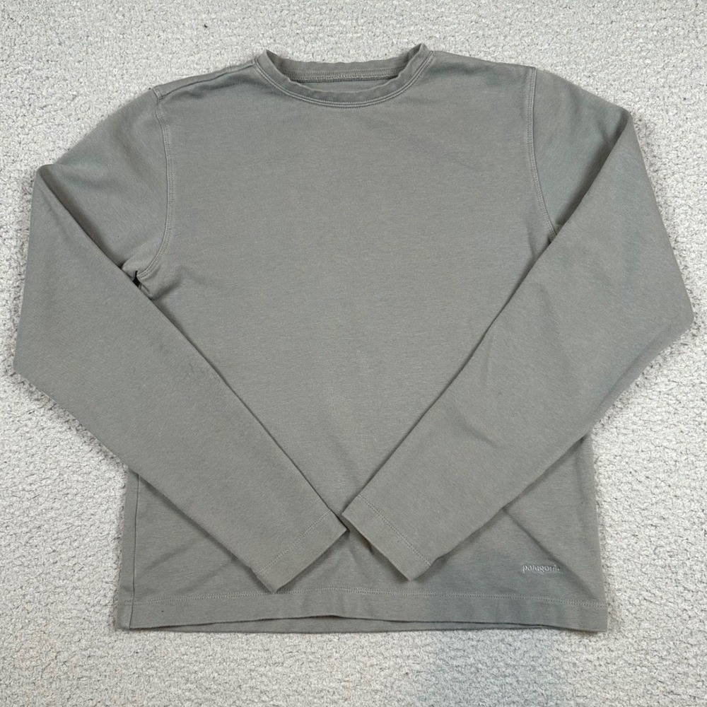 Patagonia Vintage 1999 Stretch Cotton Top Womens M Gray 90s Gorpcore Long Sleeve - Picture 3 of 16